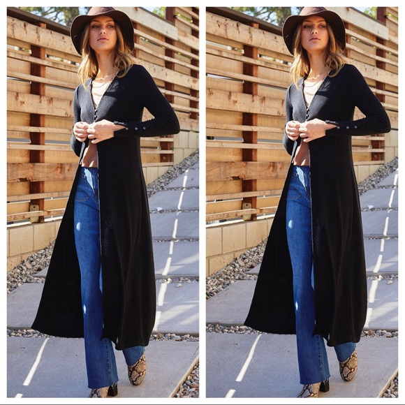 ✨LAST ONE✨Chic black long knit duster cardigan - Picture 3 of 4